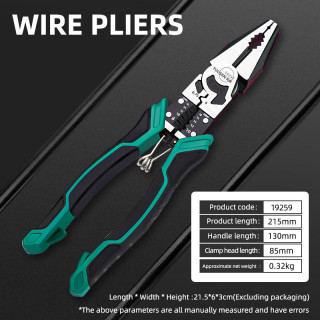 Multifunctional Carbon Steel VPliers for Household Industrial Use DIY Serrated Cable Stripper PVC Plastic Crimping Grip OEM