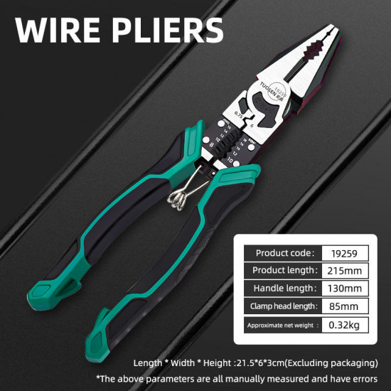 Multifunctional Carbon Steel VPliers for Household Industrial Use DIY Serrated Cable Stripper PVC Plastic Crimping Grip OEM