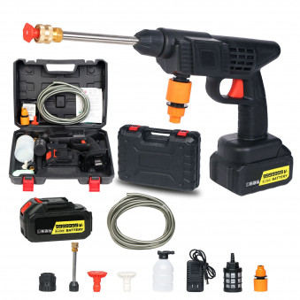 Portable Cordless Car Washer 24V 48V High Pressure Lithium Battery Water Spray Gun Wireless Wash Gun for Car Cleaning