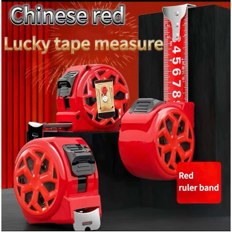 Steel Self-winding Brake Measuring Tape 5m 7.5m 10m 3m Lengths Red Color Wear-Resistant High Precision