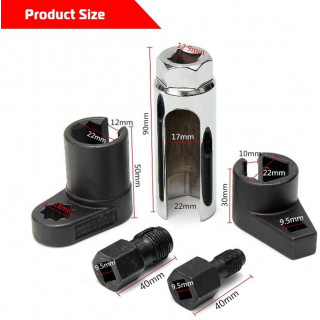 WZAUTO High Quality 5pcs Oxygen Injector Removal Tool Car Oxygen Sensor Socket Thread Chasers Wrench Vacuum Repair Kit