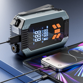 Portable Car Jump Starter 12V Power Bank 7200Mah Car Jump Starter Power Inflator Jump Starter With Air Pump